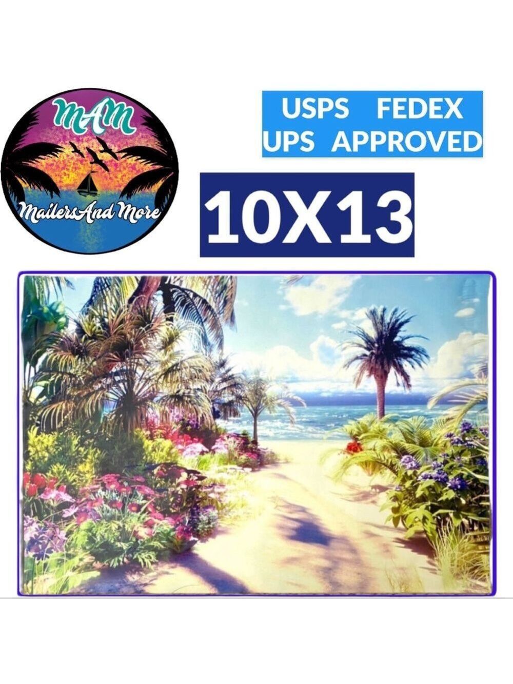 25 10X13 Poly Mailers Road to the Beach, Shipping Envelopes PRICE IS FIRM - Picture 11 of 13